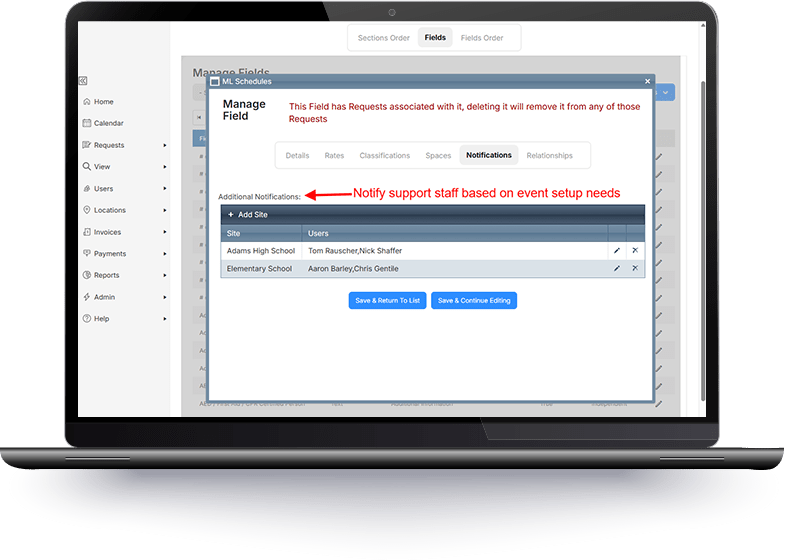 ML Schedules Staff Notifications