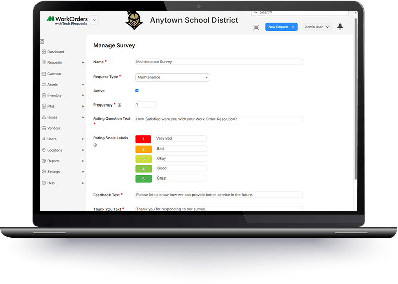 ML Work Orders Satisfaction Survey Screen