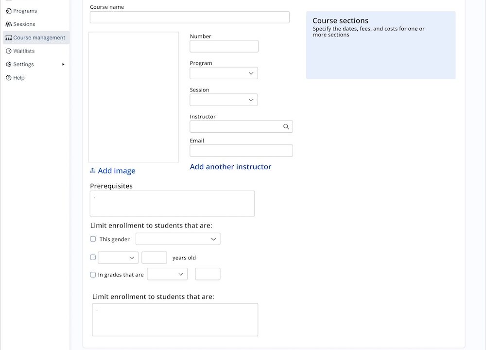 Event Registration - create